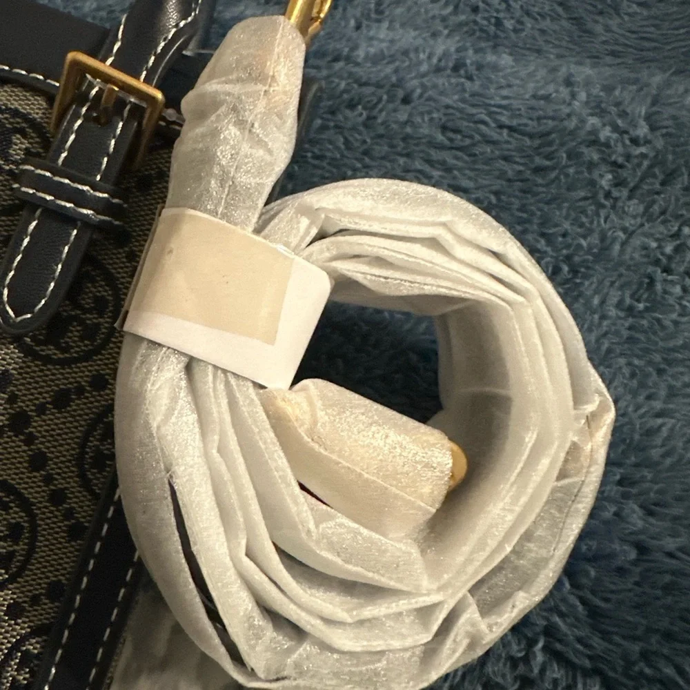 Tory Burch Monogram Mini Tote in Navy - Picture 3 of 7